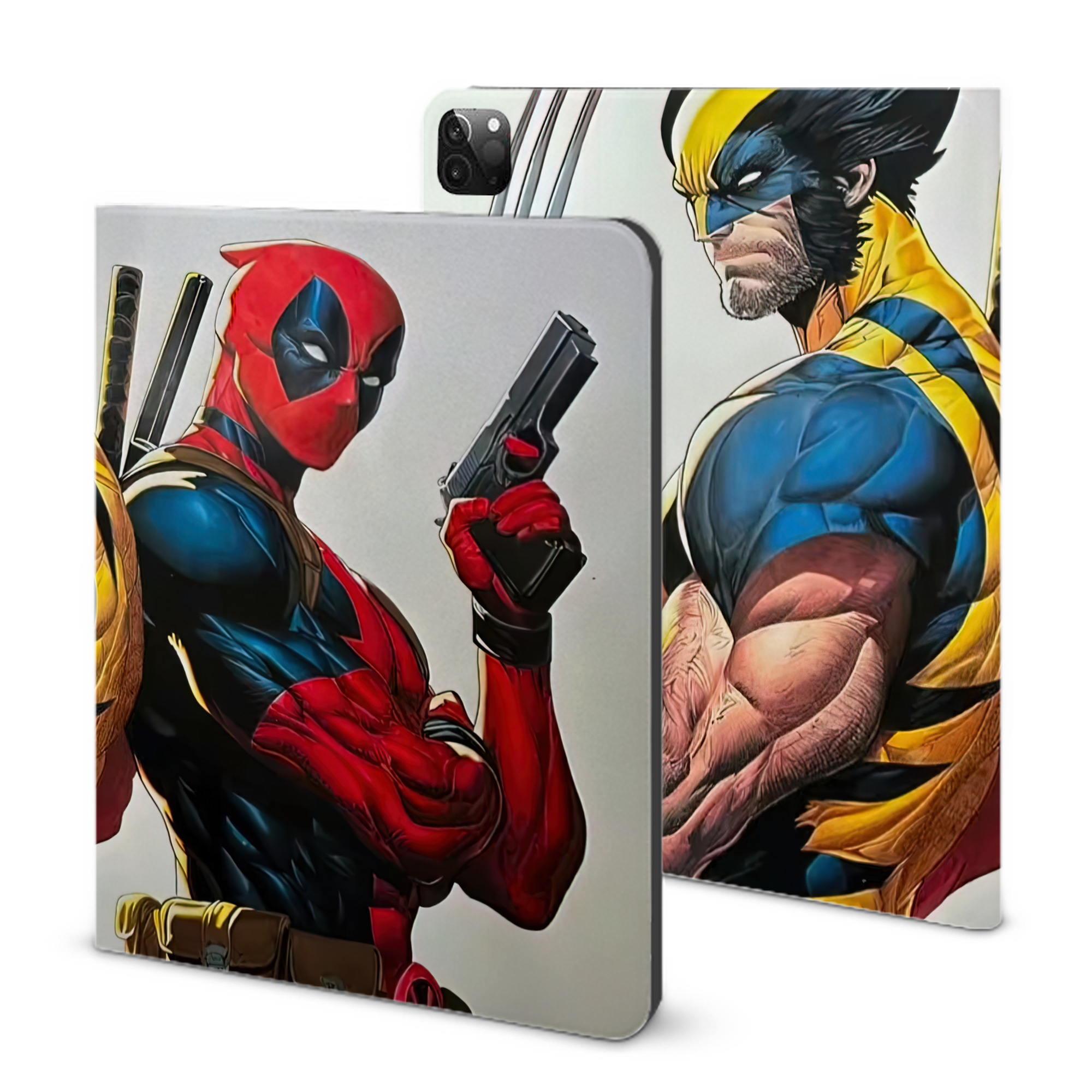 （画像用） Deadpool デッドプール IPadケース ペンホルダー付き ブックスタイルデザイン